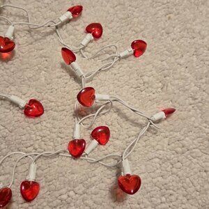 Red Hearts (20) LED String of Plug-in Lights - Approx 68" long